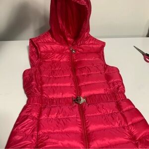 Moncler Girls' Hooded Puffer Vest - Bright Pink